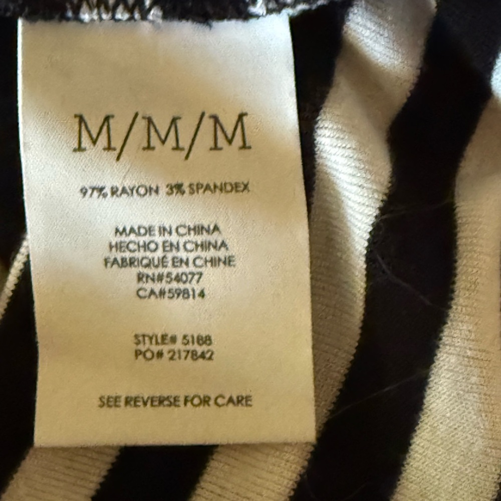 CABI stretch black/white striped Women's Top, medium - Picture 4 of 11